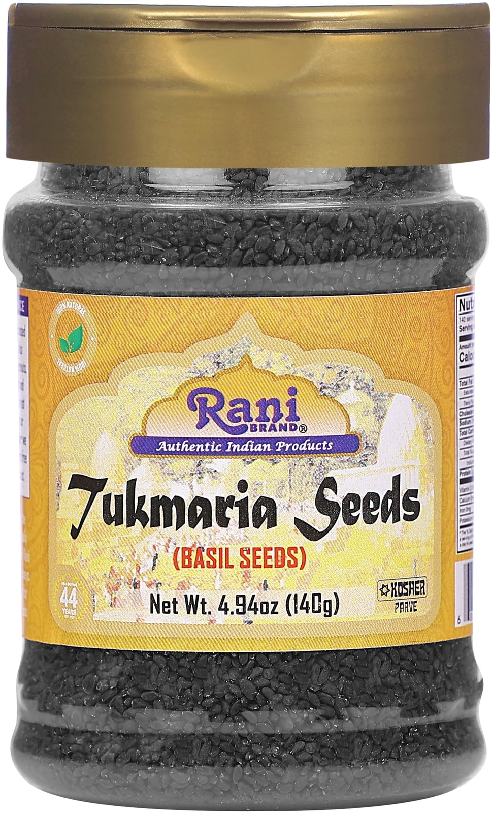 Rani Tukmaria (Natural Holy Basil Seeds) 4.94oz (140g)