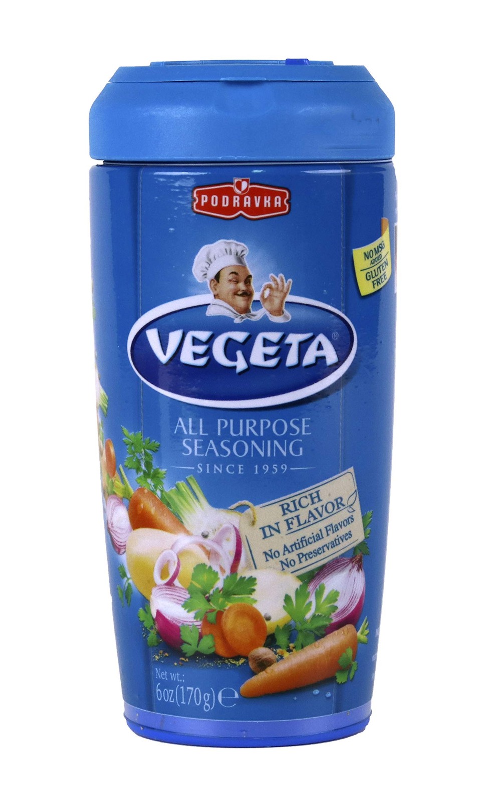 Podravka Vegeta Seasoning Shaker, 6 Ounce 6 (Pack of 1), Blue