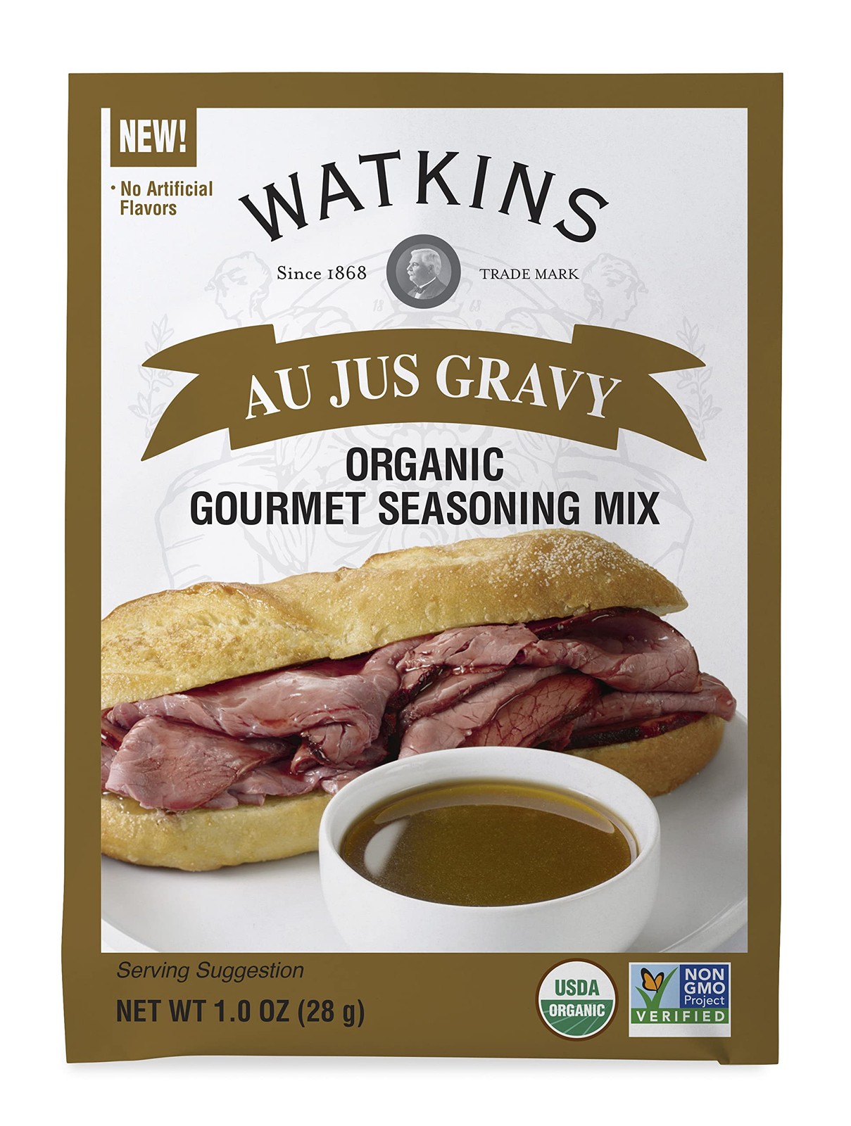 Watkins Organic Au Jus Gravy Seasoning Mix 1 Oz Single Use Pouch