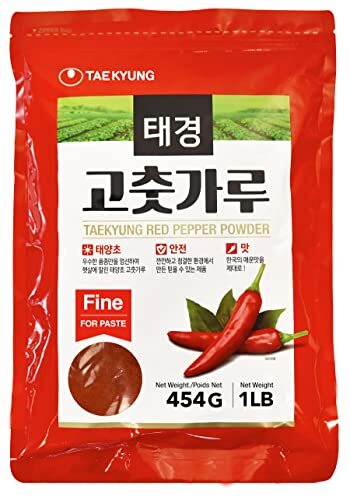 Korean Red Chili, Gochugaru, Hot Pepper Fine Type Powder (1 Lb) By Tae-kyung