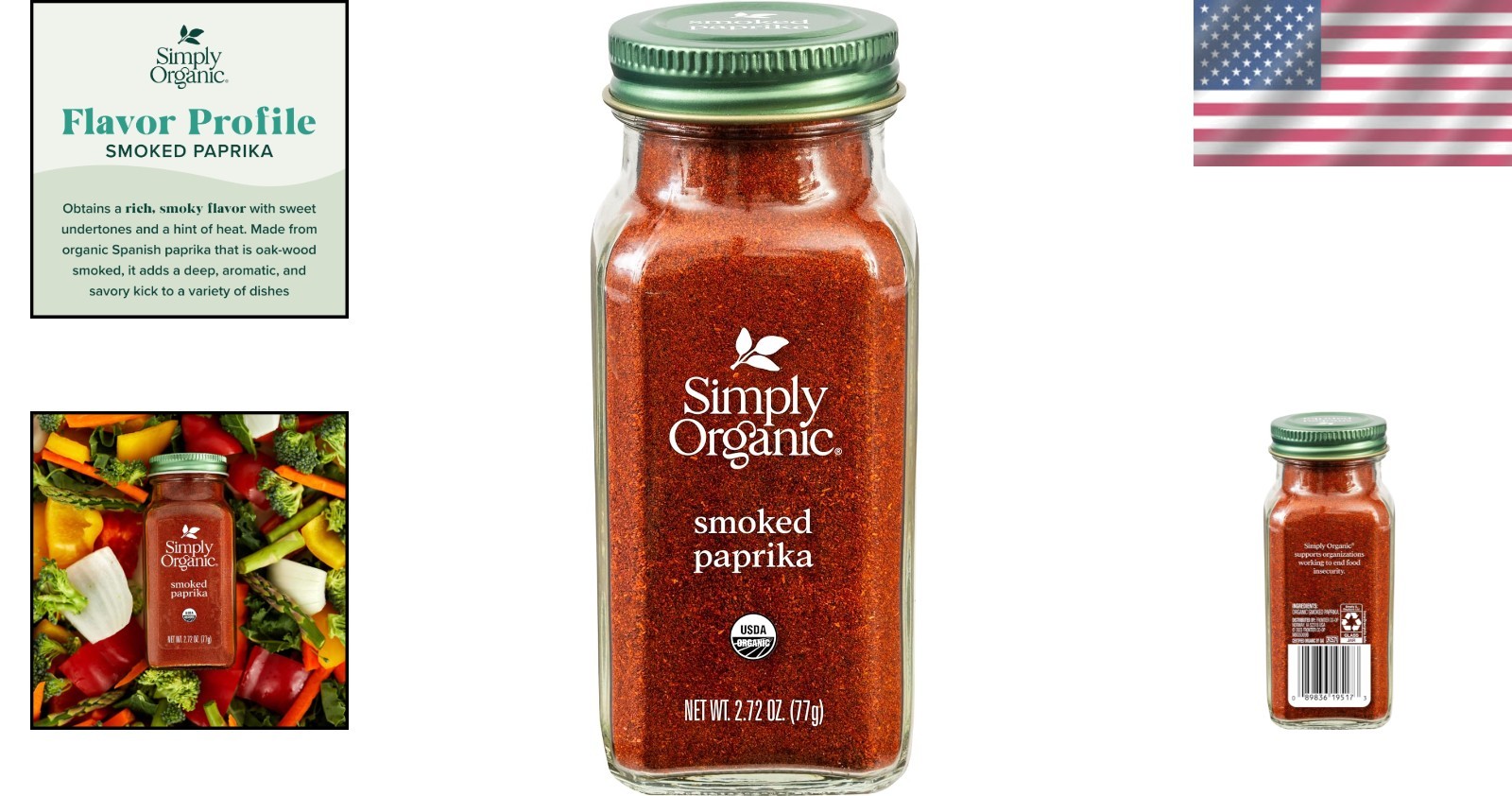 Spanish Smoked Paprika, Kosher, No ETO, 2.72 oz, Pack of 3