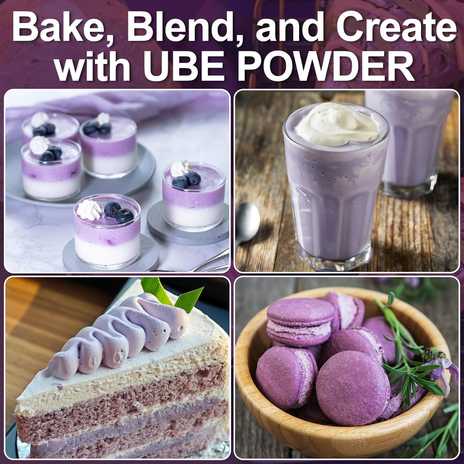 10Oz Pure Natural Purple Ube Powder, Yam Powder for Baking, Purple Sweet Potato