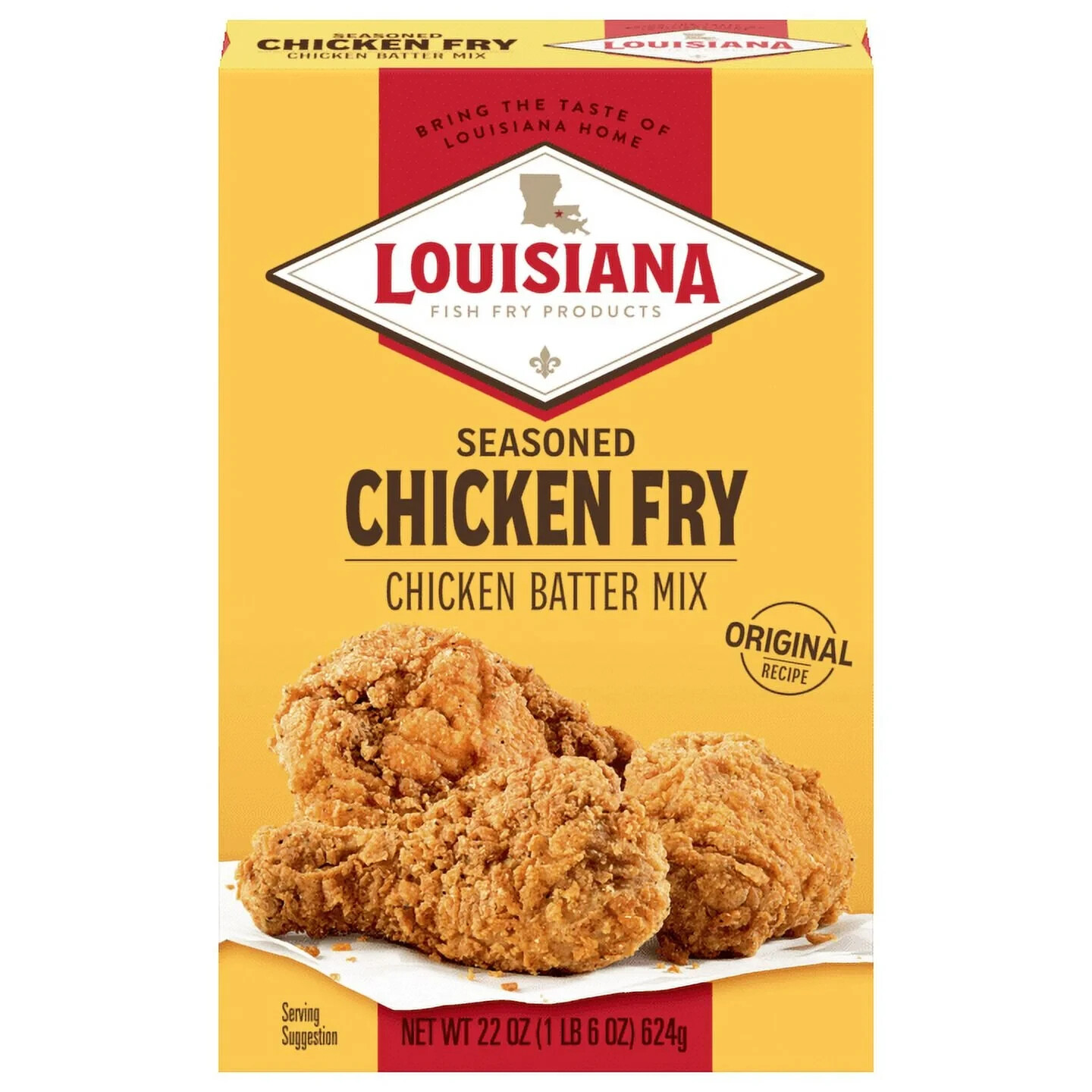 Louisiana Fish Fry Crispy Seasoned Chicken Fry Coating Powder Mix, 22 oz