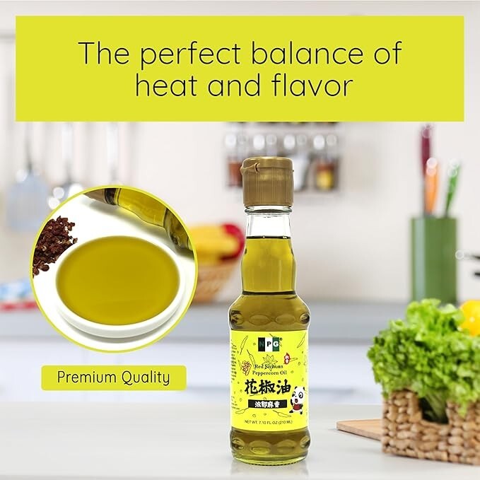 NPG Sichuan Red Peppercorn Oil 7.1 Fl Oz, Cold Pressed Szechuan Pepper Corns