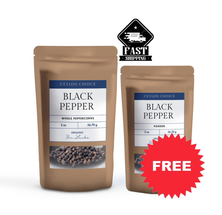 Black Pepper Whole Peppercorns Organic Natural Pure Ceylon & Best spices