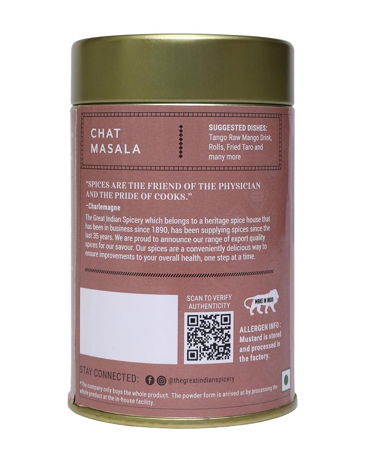The Great Indian Spicery | Chaat Masala | 100gm Tin