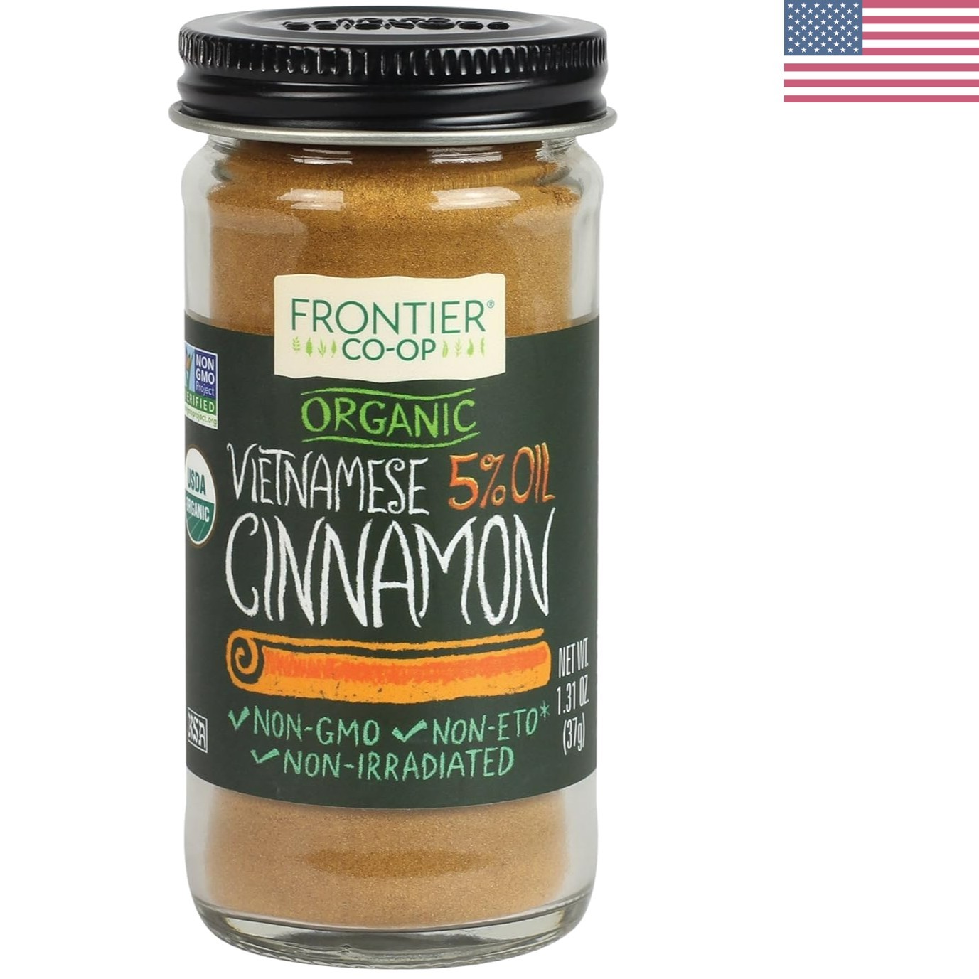 Organic Ground Vietnamese Cinnamon, 1.31 Ounce Bottle, Quality Cinnamon, Ful…