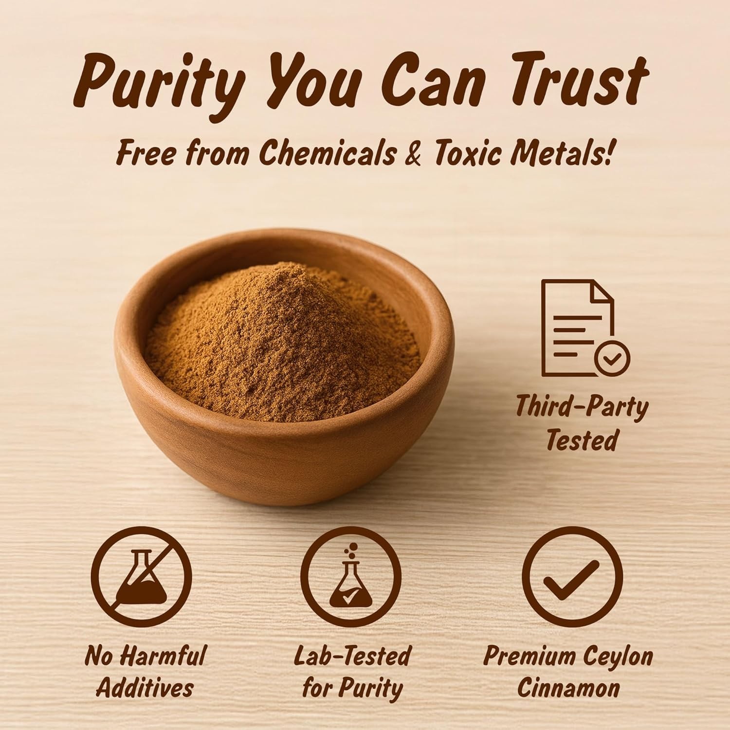 Versatile Ceylon Cinnamon Powder – Organic, Lab Tested, for Baking & Cooking