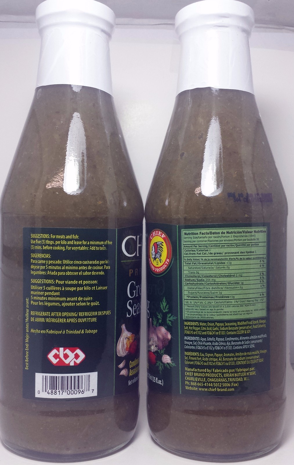 Chief Premium Green Seasoning – 10 oz, 2 Bottles