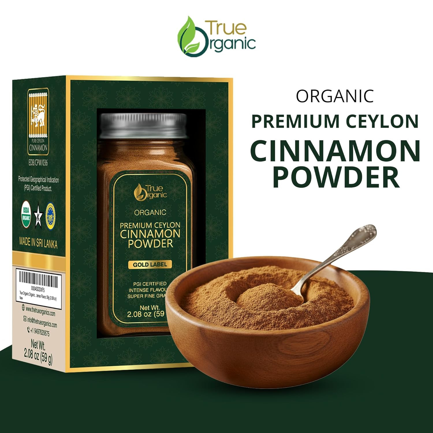 Premium Ceylon Cinnamon Powder | 2.08 Oz | Extra Fine Grade | Intense Flavor | P