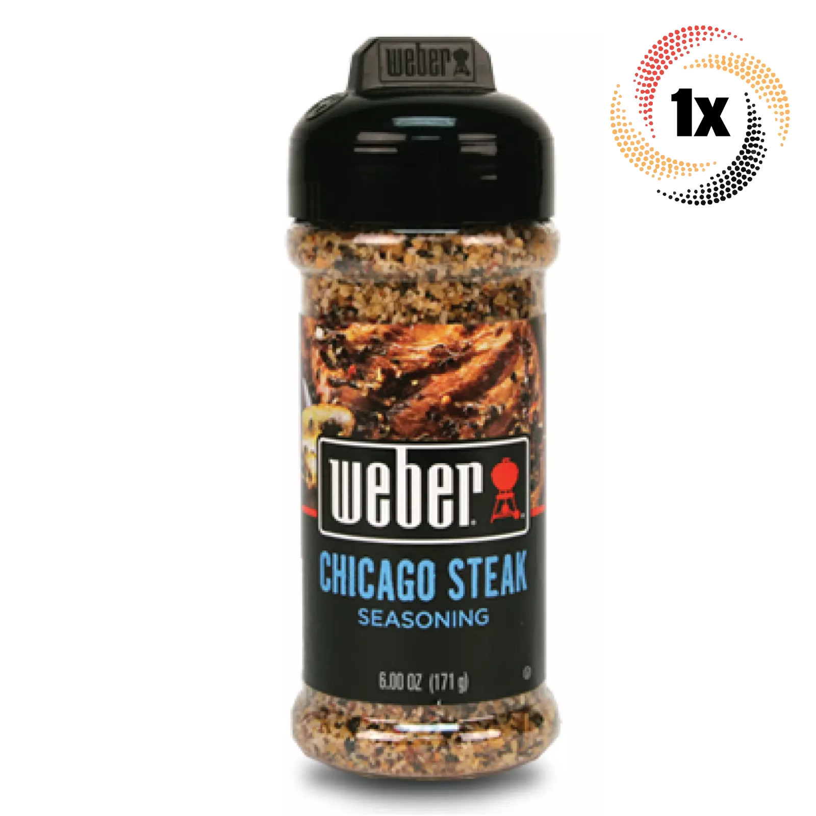 1x Shaker Weber Chicago Steak Flavor Seasoning | 6oz | Gluten & MSG Free