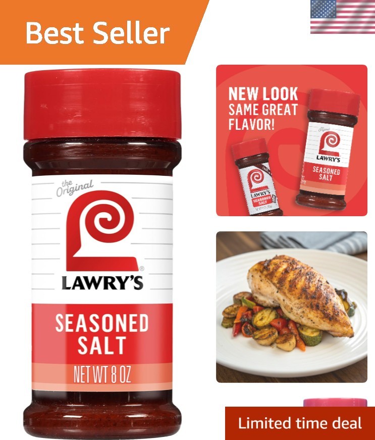 Flavorful Lawry’s Seasoned Salt 8 oz – Kosher Certified, All-Purpose Shake