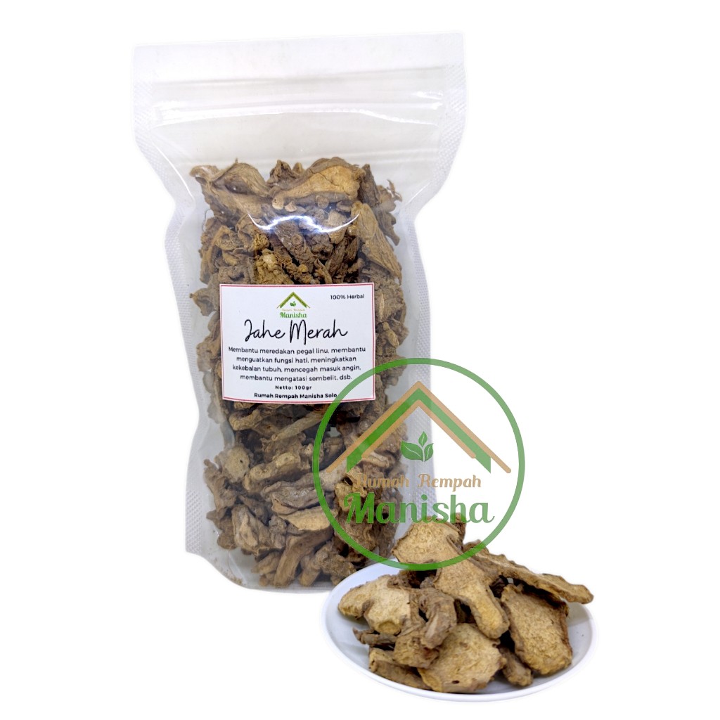 Red Ginger Root Slices 100g Dried Indonesian Ginger (Jahe Merah)