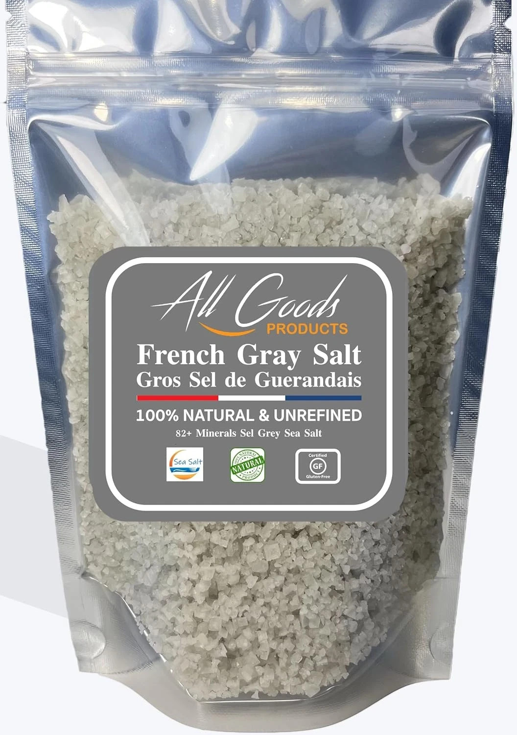 All Goods French Grey Sea Salt – Coarse 5 Oz, 82 Minerals, French Gray, Hand-Har