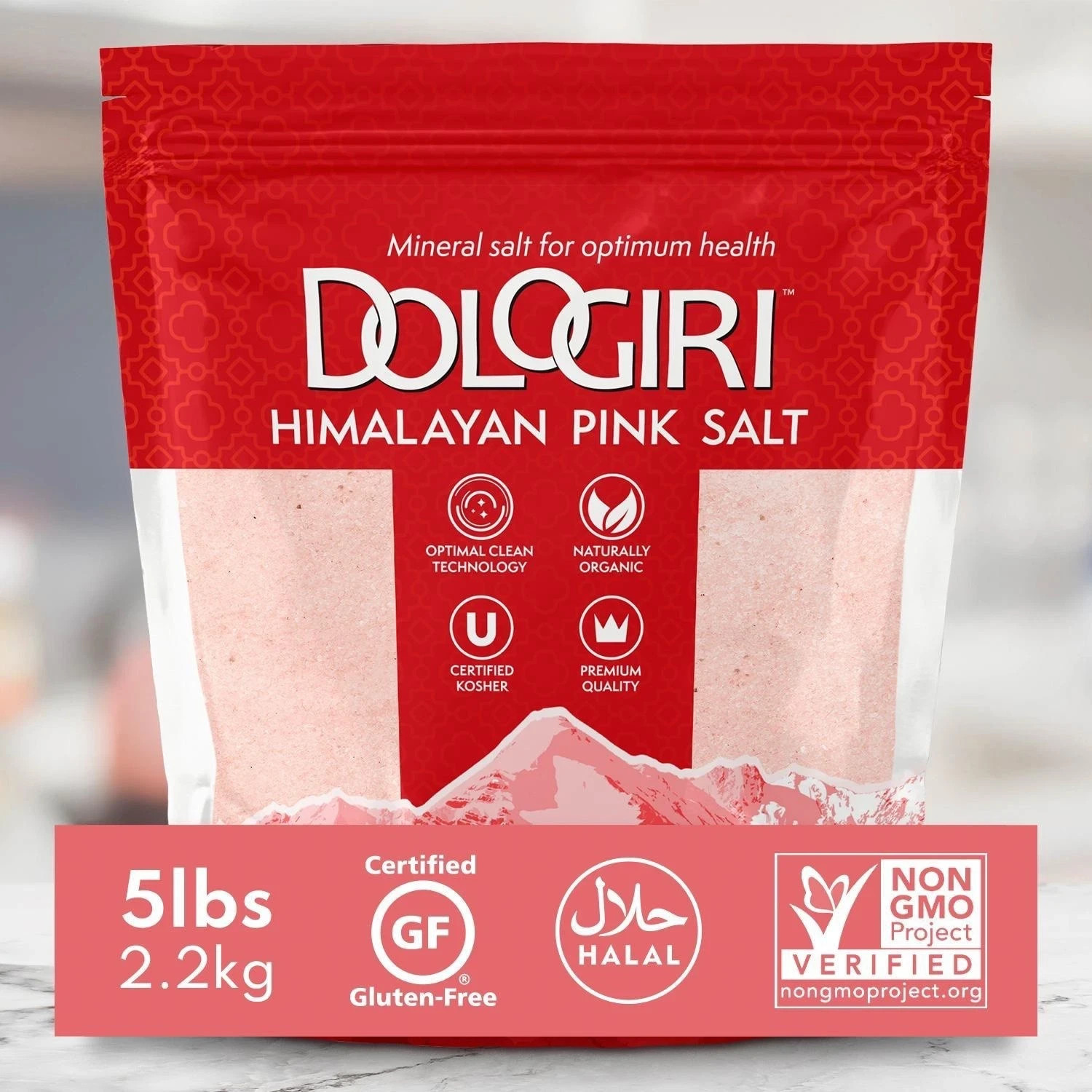 “Premium Hand-Mined Pink Himalayan Salt – 5LB, Pure & Mineral-Rich, Fine Grain”