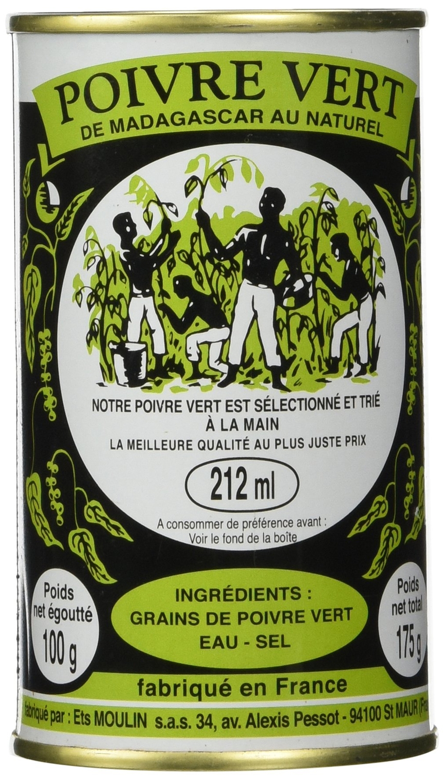 Madagascar Green Peppercorns in Brine Pack of 2 3.52 Ounce Imported from France