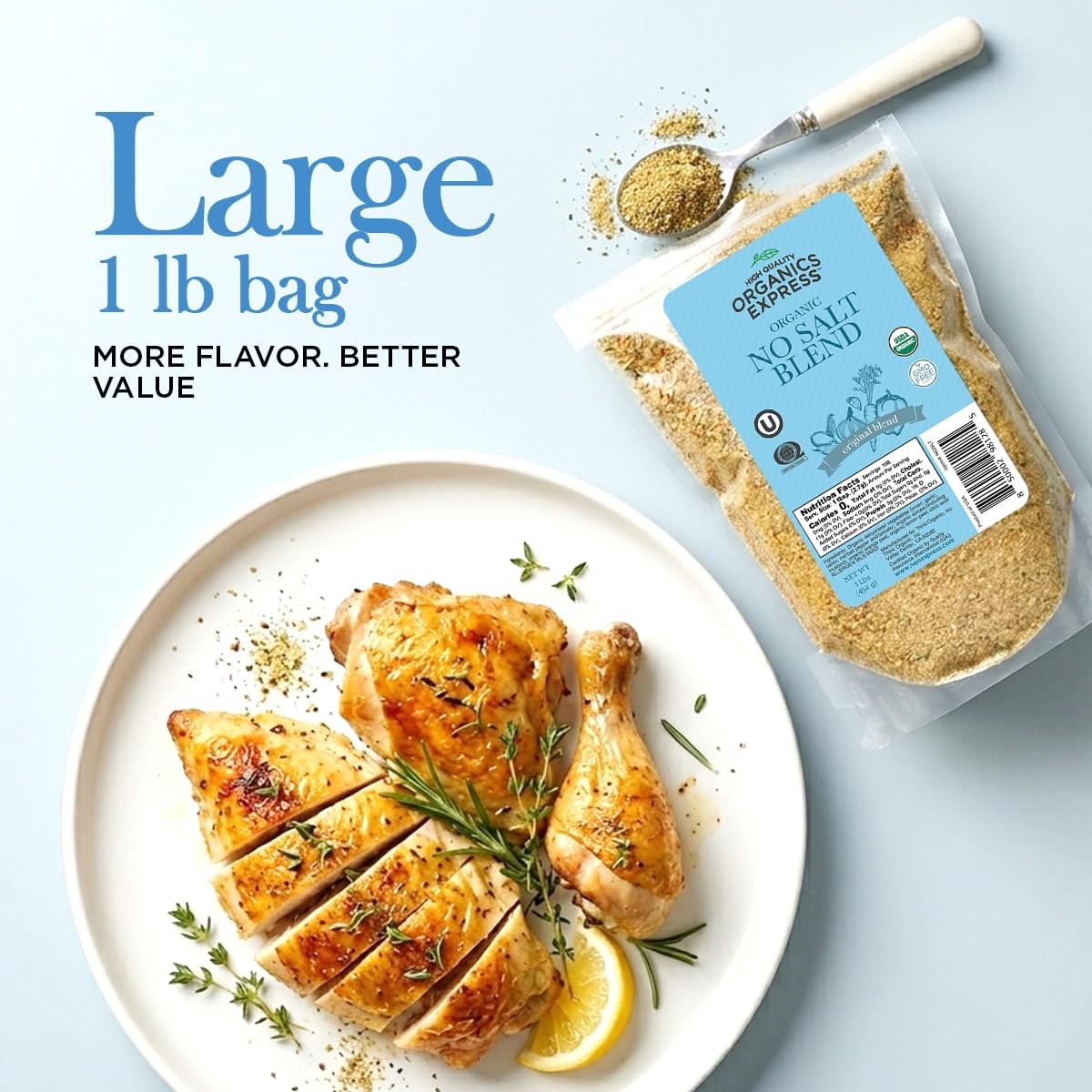 No Salt All Purpose Organic Seasoning, 100% Sodium Free, 16 Ounce (Pack of 1)