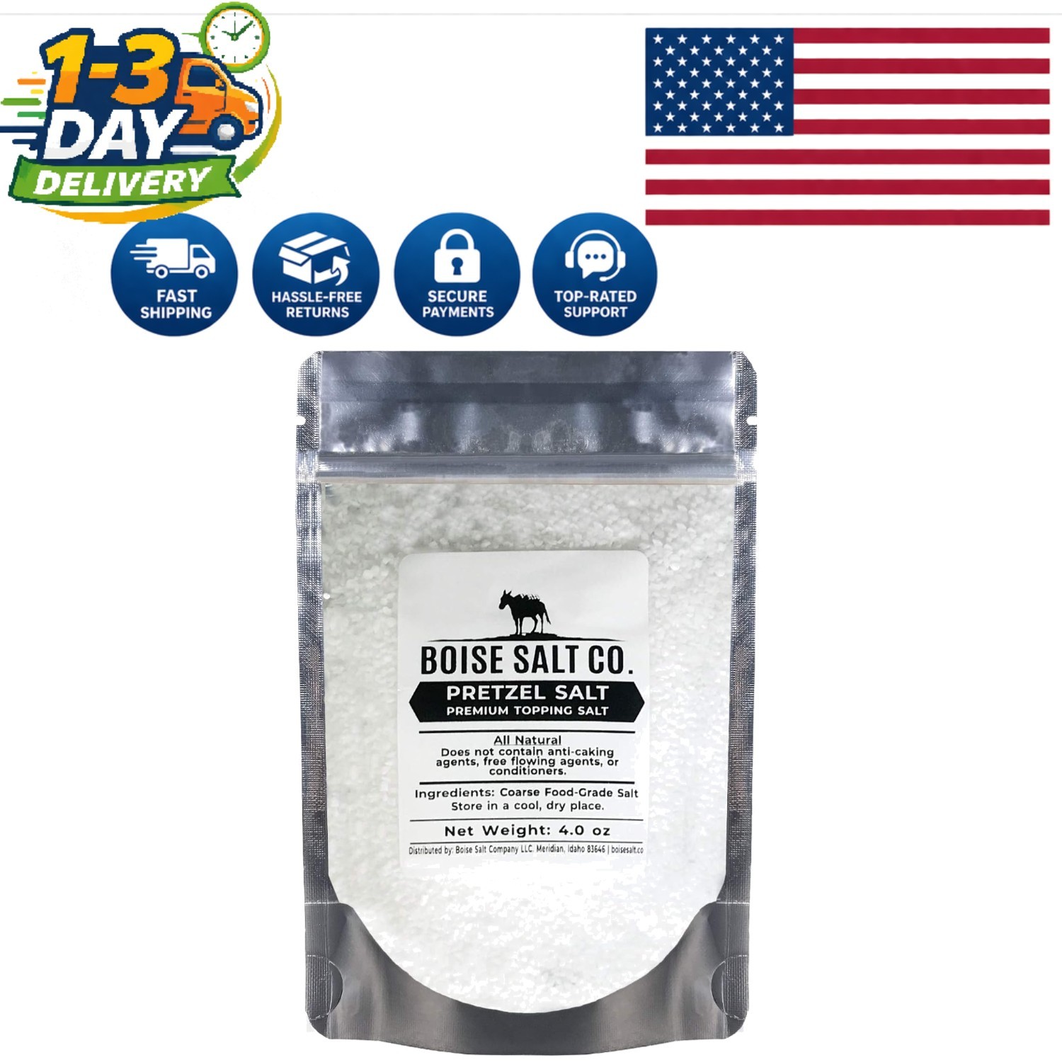 4 Ounce Coarse Pretzel Salt – Perfect for Baking and Seasoning, All-Natural