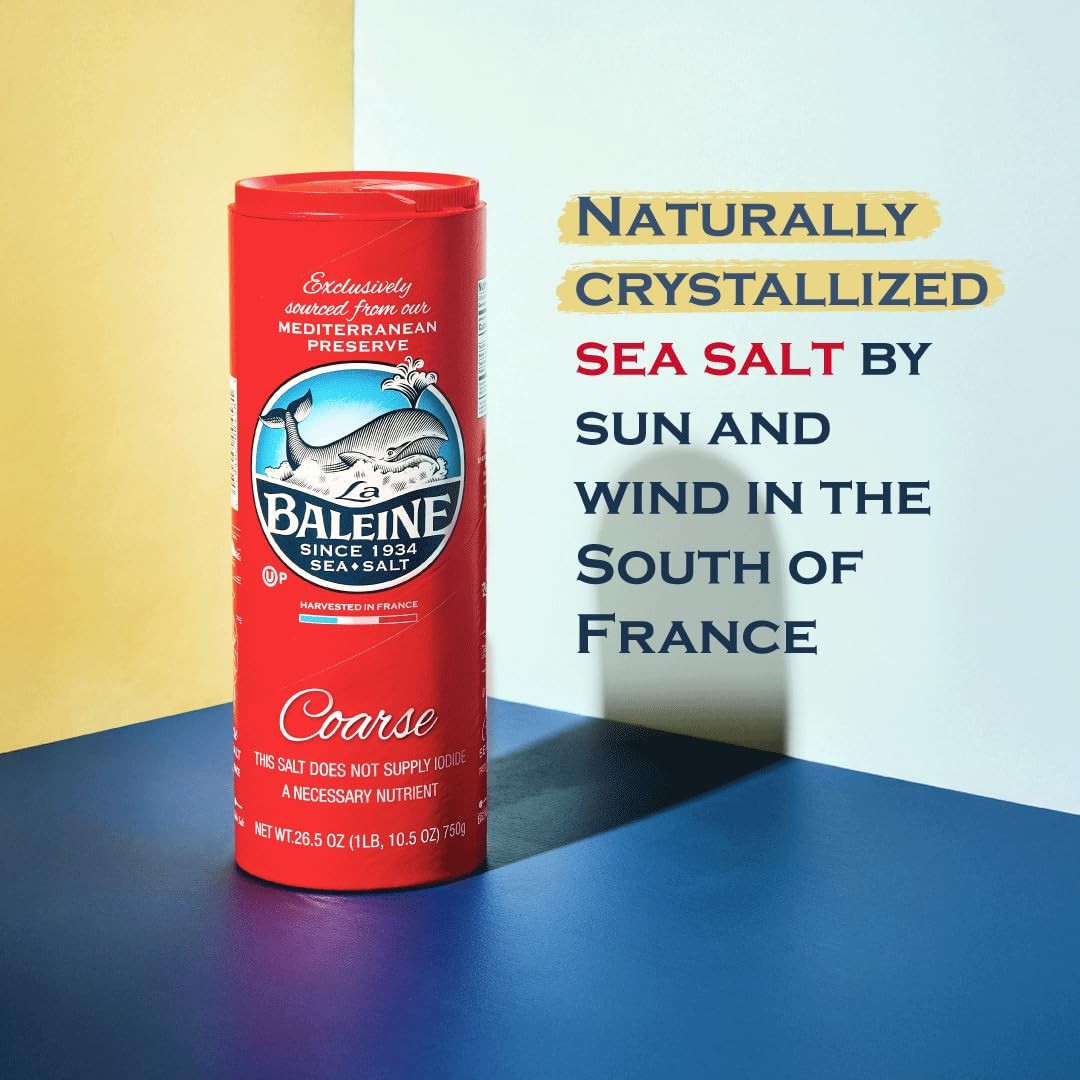 La Baleine Coarse Sea Salt Canister, 26.5 Ounce (Pack of 1),