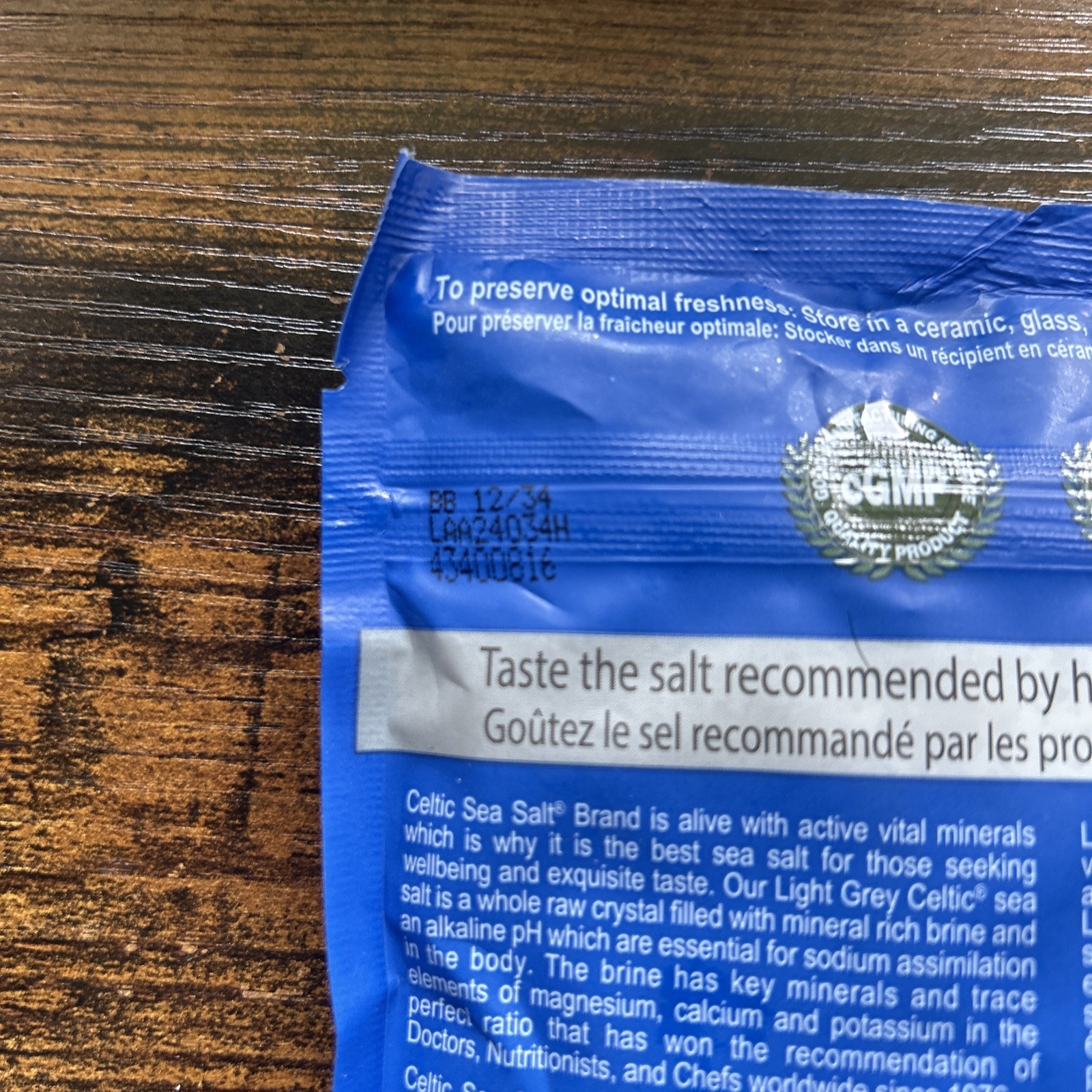 Selina Naturally Light Grey Celtic Sea Salt Vital Mineral Blend • 1 lb •BB 12/34