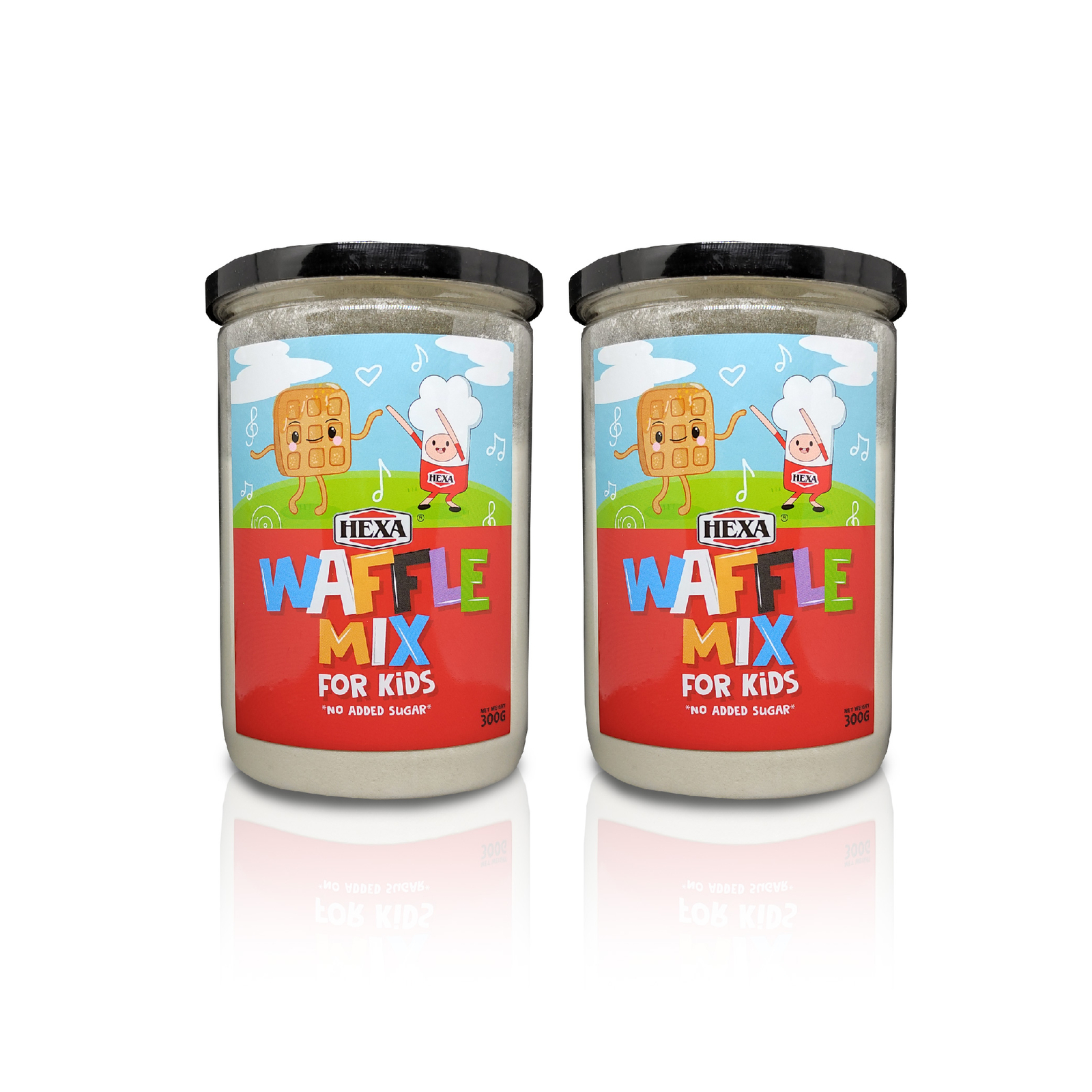 2x HEXA Waffle Mix No Sugar Snacks For Kids 10.6oz. Add Yogurt, Fruits, Honey