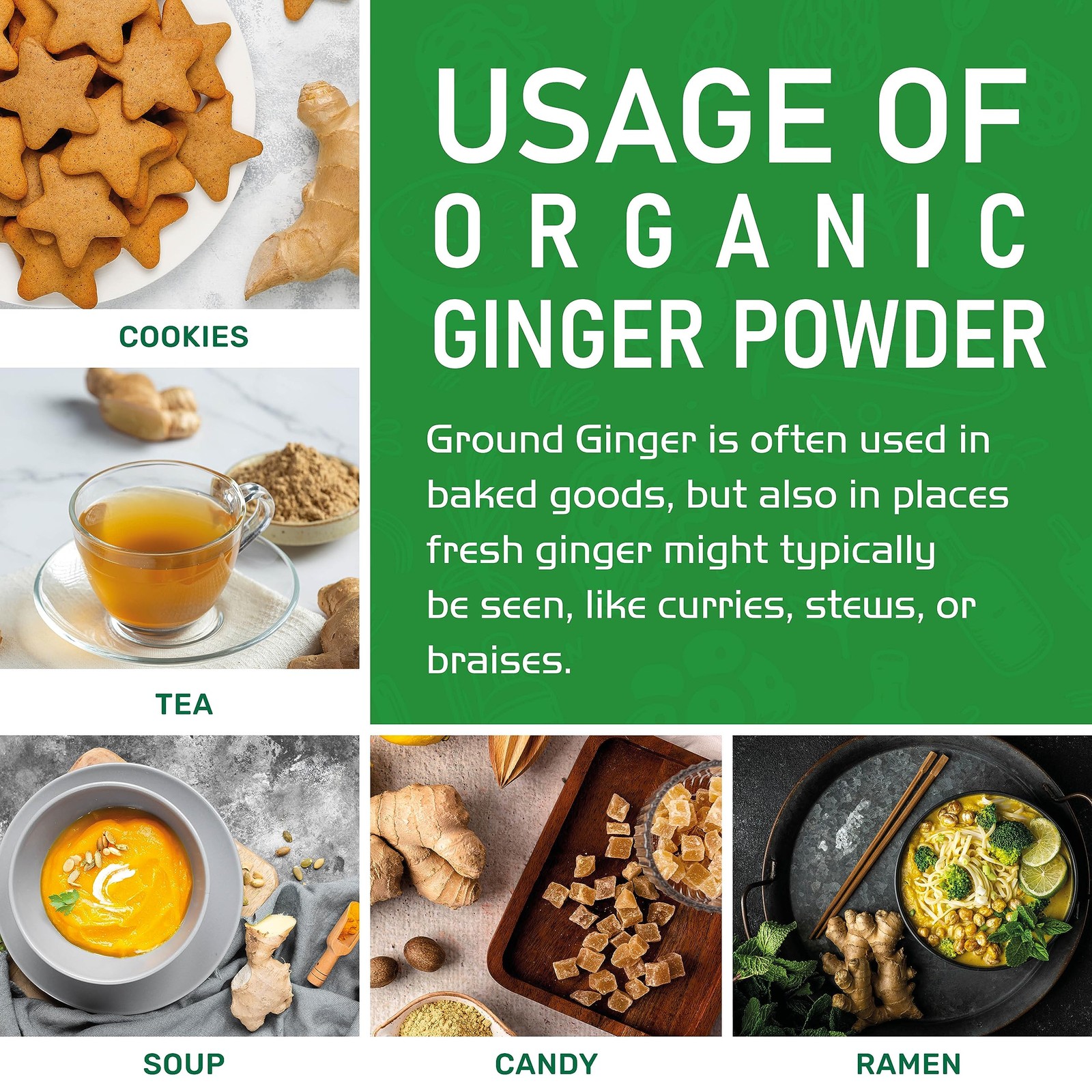 Jiva Organics Organic Ginger Root Powder 1 LB Jar – 1 Pound (Pack of 1)