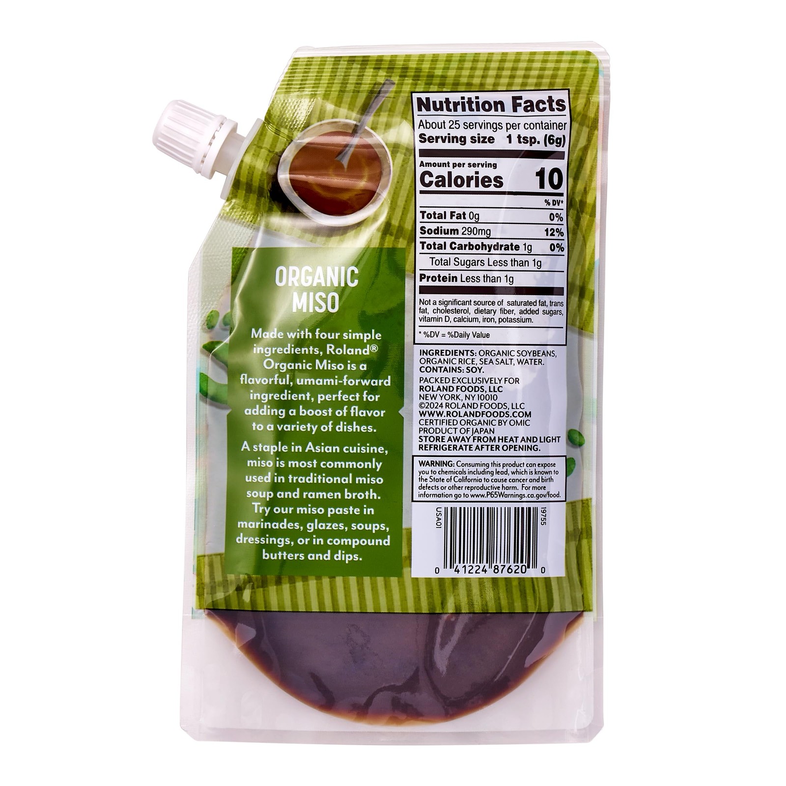 Roland Foods Organic Miso Paste, Specialty Imported Food, 5.29 Ounce Pouch, Pack