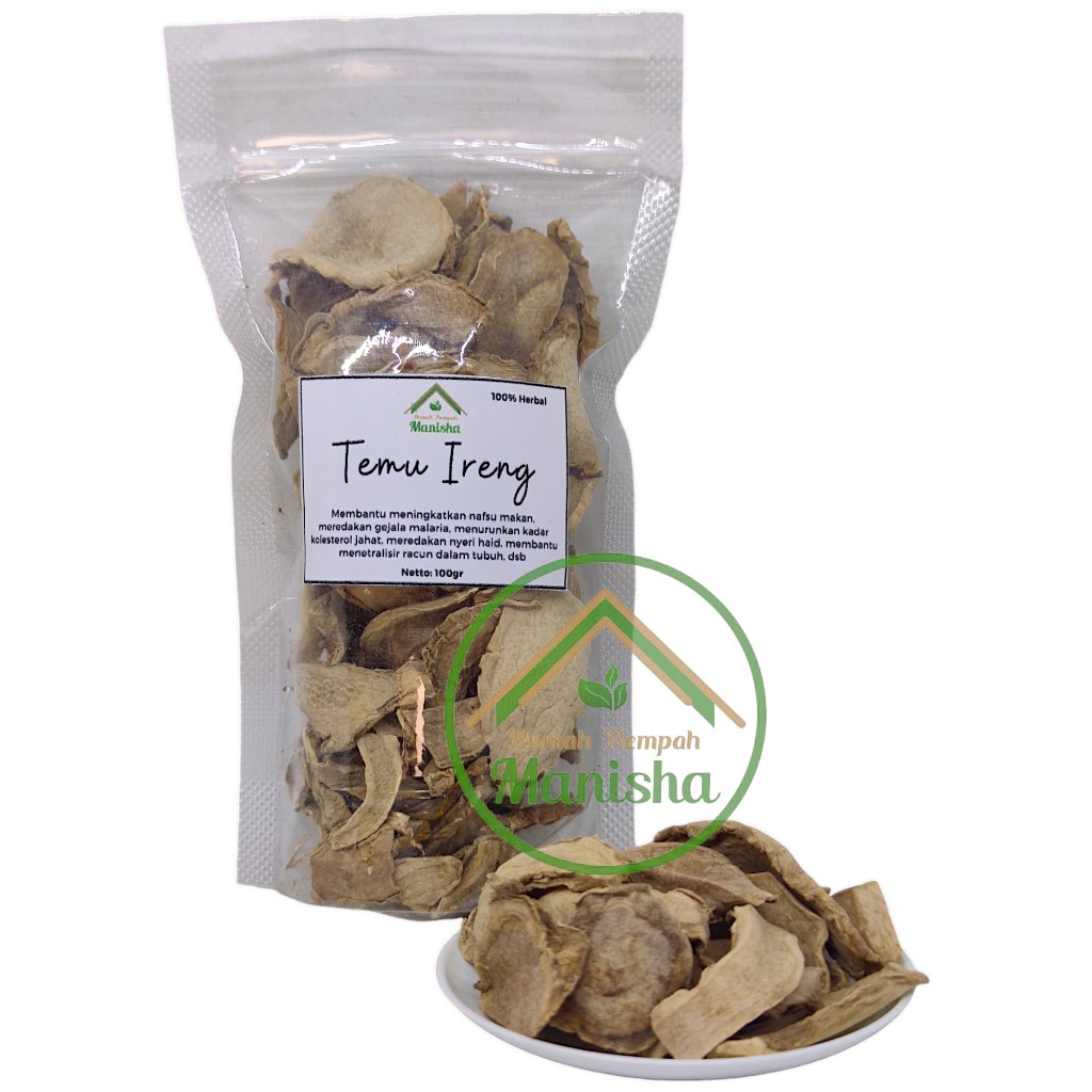 Dried Temu Ireng Rhizome Slices 100g Indonesian Herbal Spice