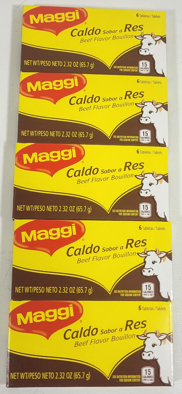 Maggi, Beef Flavored Bouillon 6 Tablets (5 Pack) 30 Total Tablets BB Dec 2026
