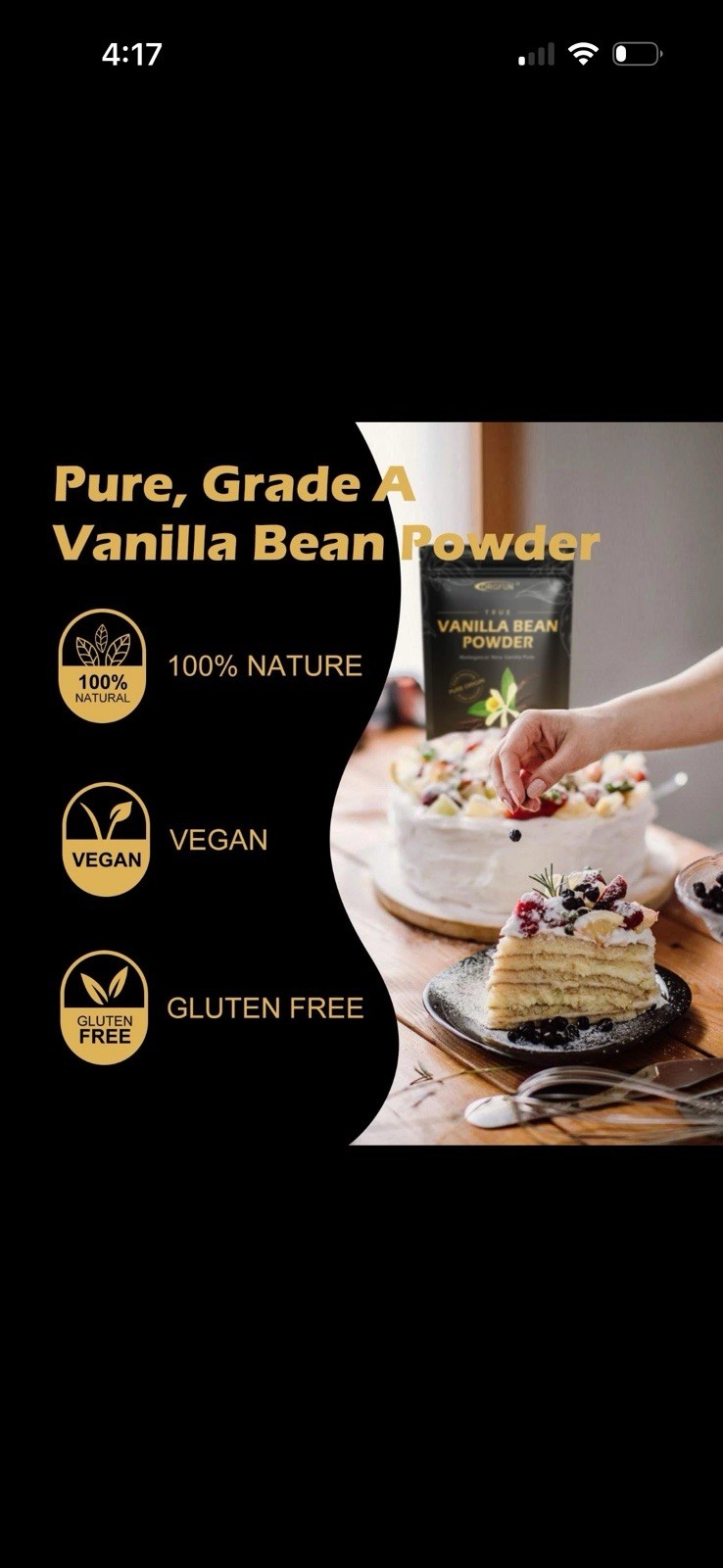 Lot of 2 Vanilla Bean Powder 3.53 Oz Pure Madagascar Flavor Gluten Free Vegan