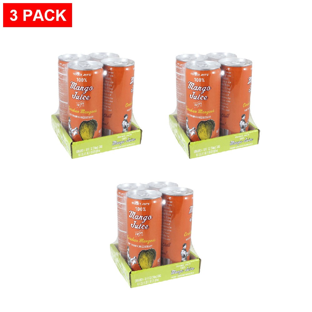 Trader Joe’s 100% Mango Juice from Carabao Mangoes 8.45 Fl Oz – Pack of 3