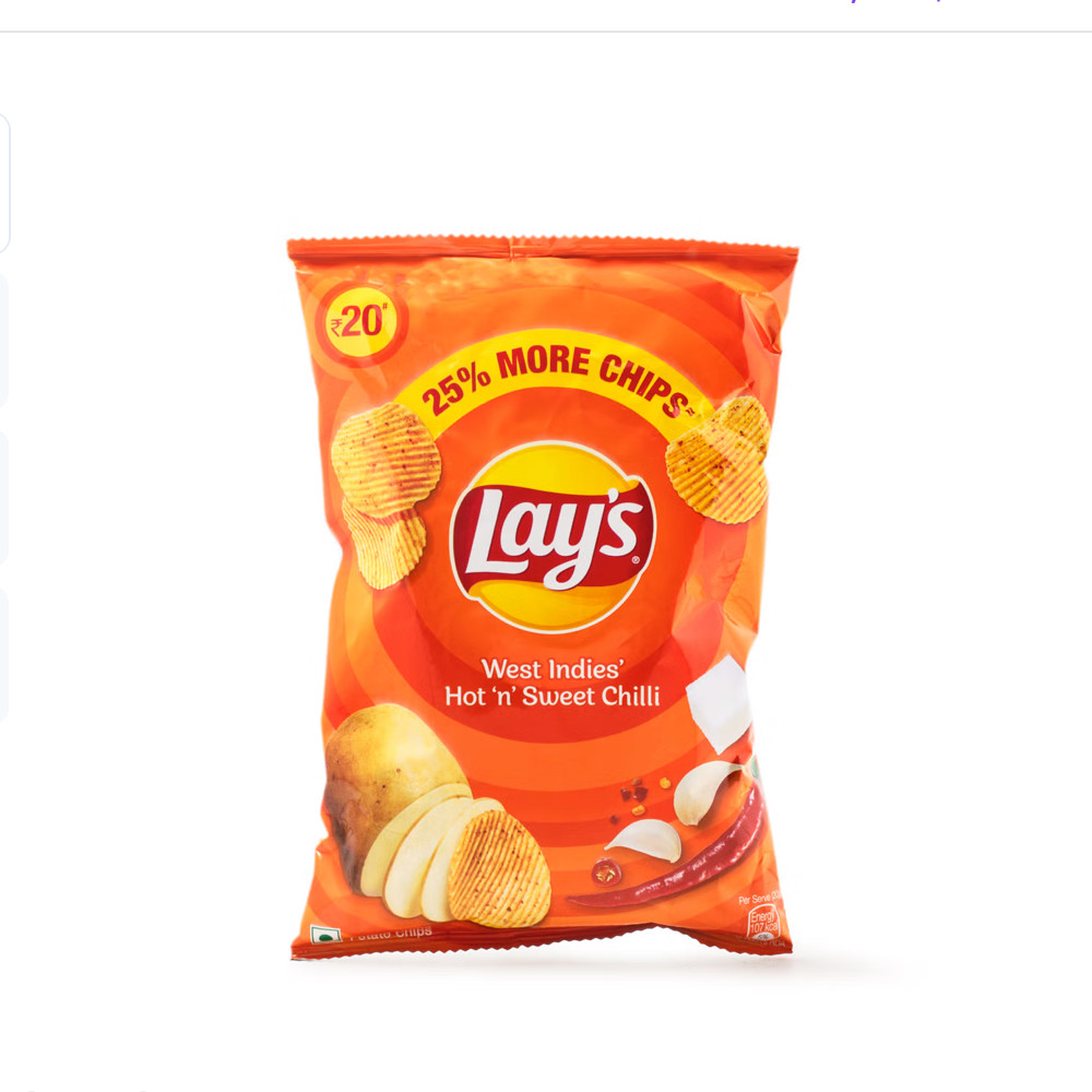 Lay’s West Indies Hot n’ Sweet Chilli Chips 50 g (pack of 6)