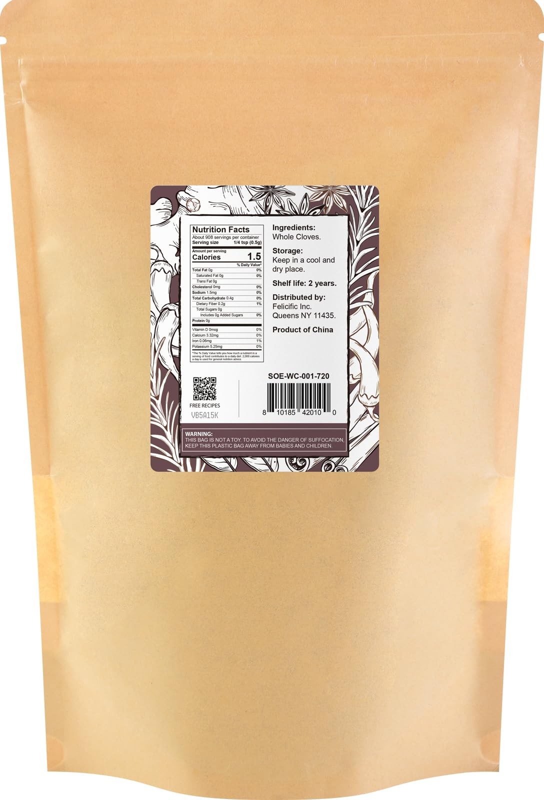 Whole Cloves 16 Ounce Bulk, Premium Quality Fresh Hand Picked Cloves Whole, G…