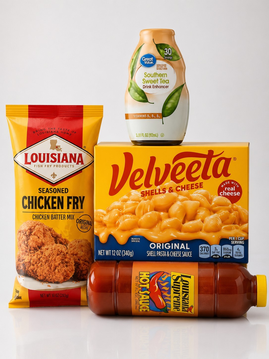 Southern Comfort Food Bundle Velveeta Mac Hot Sauce Sweet Tea Chicken Fry