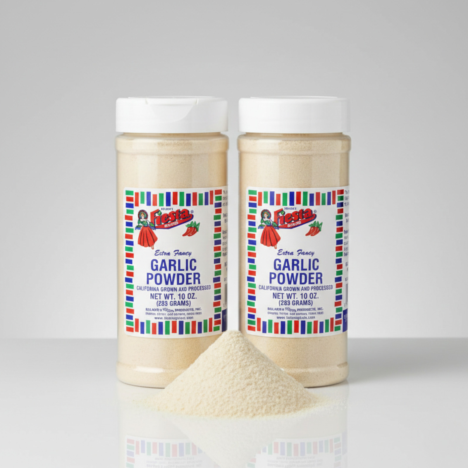 2 PACK Bolner’s Fiesta Granulated Garlic Powder 10 oz Bottles Extra Fancy