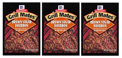McCormick Grill Mates Brown Sugar Bourbon Marinade Mix 3 Packets