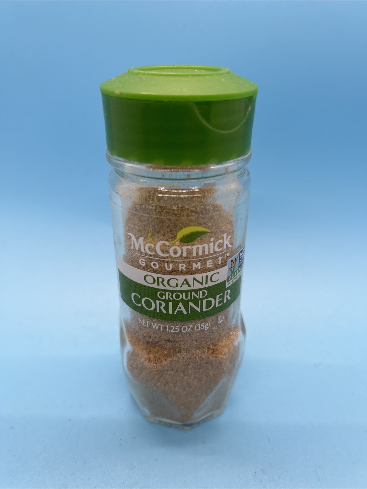 McCormick Gormet Ground Coriander Green Top Glass Spice 1.5 Oz. Jar Bottle