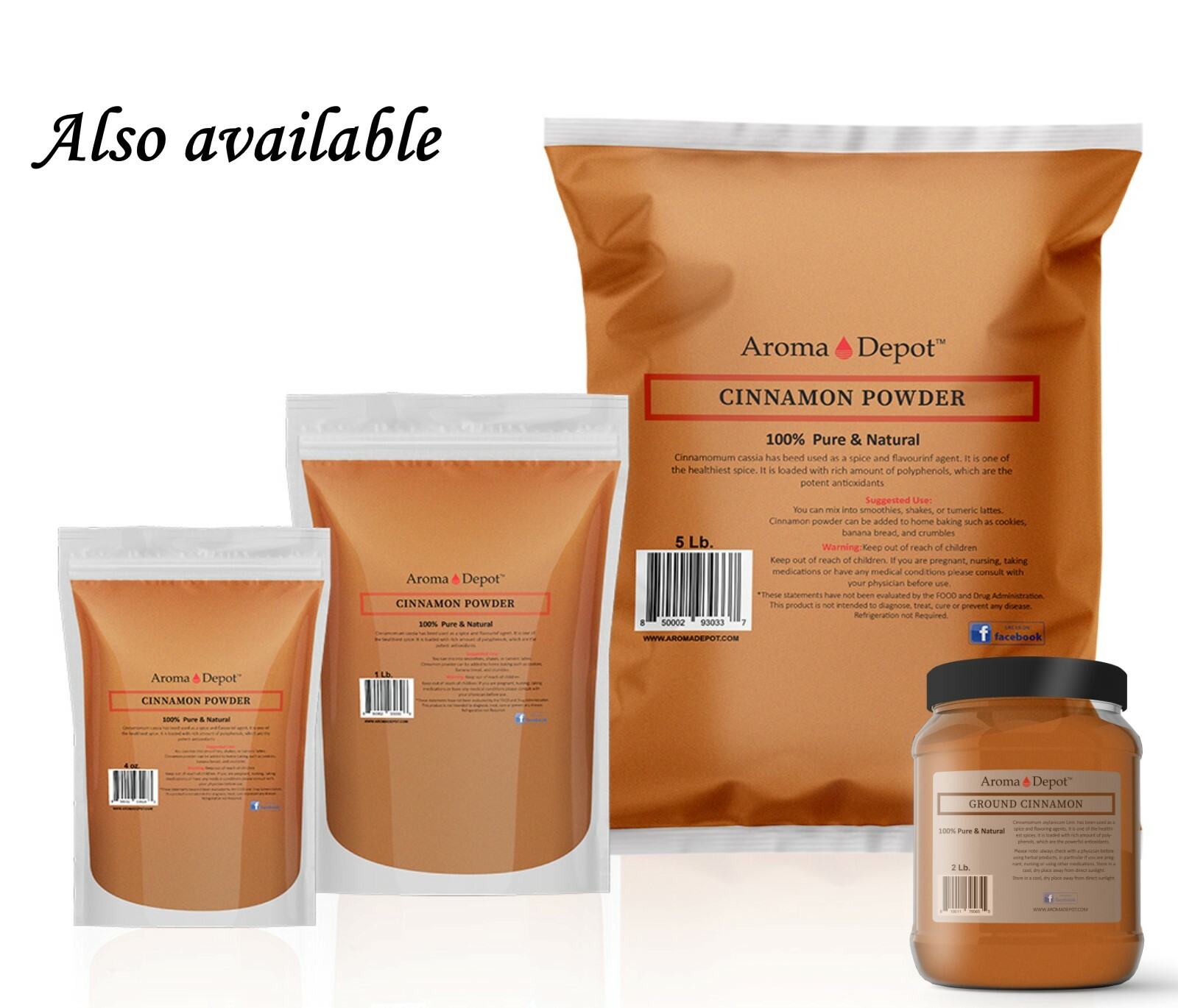 2lb Cinnamon Powder 100% Ground Pure Natural Canela Indonesia Cassia 32oz JAR