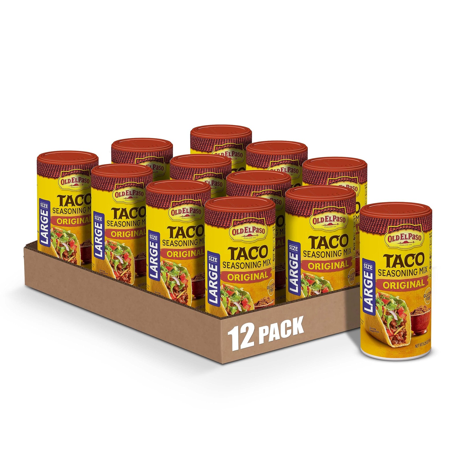 Old El Paso Taco Seasoning, Original, Large Size, 6.25 ounce (Pack of 12)