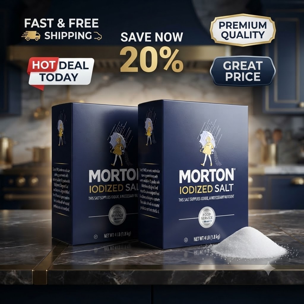 Morton Iodized Salt 64 oz 2 Pack Table Salt Free Shipping