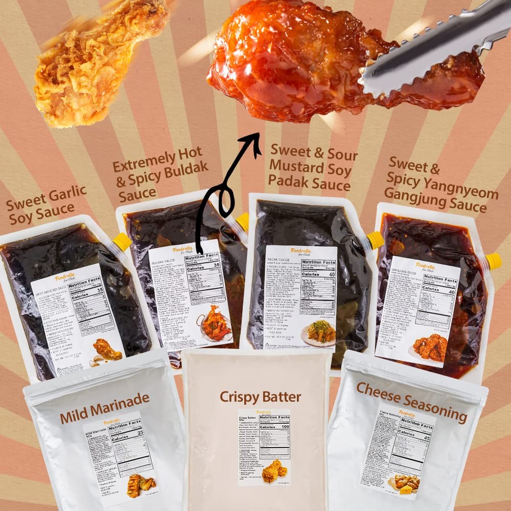 Foodrella Korean Taste Crispy Fried Chicken Crispy Batter Mix, Frying Powder …