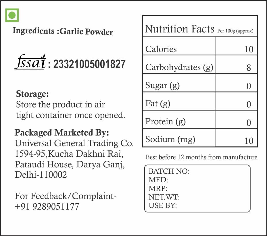 Shine Organic Dehydrated Garlic Powder 55gm