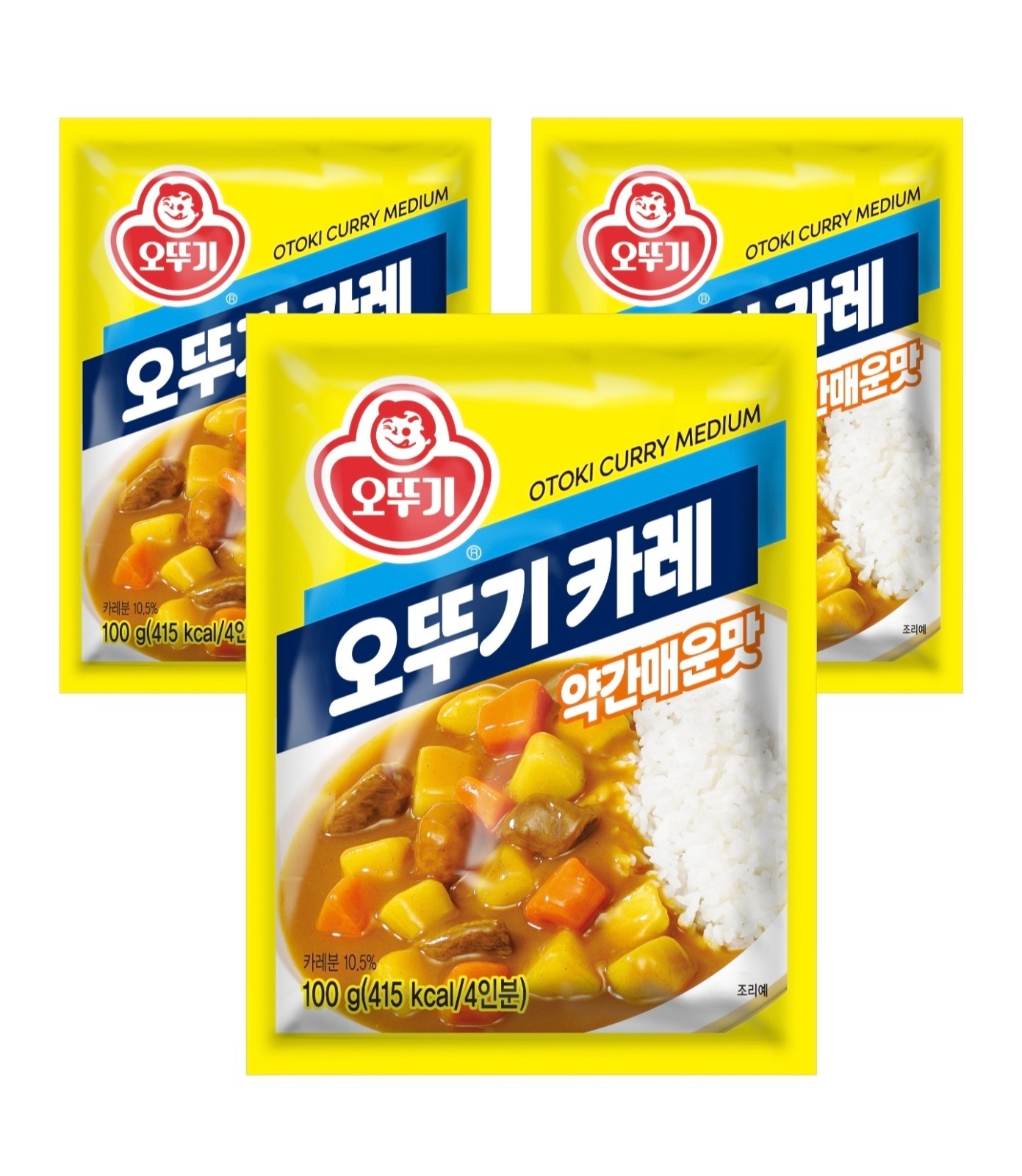 Ottogi Granule Curry – Mild Spicy Flavor (100g × 3), Easy K-Food Curry