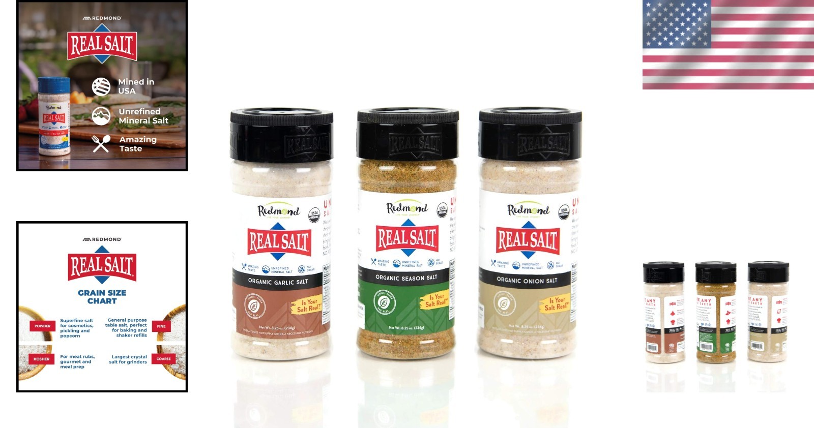 Redmond Organic Sea Salt – Unrefined Gluten-Free Seasoning with Onion & Garlic