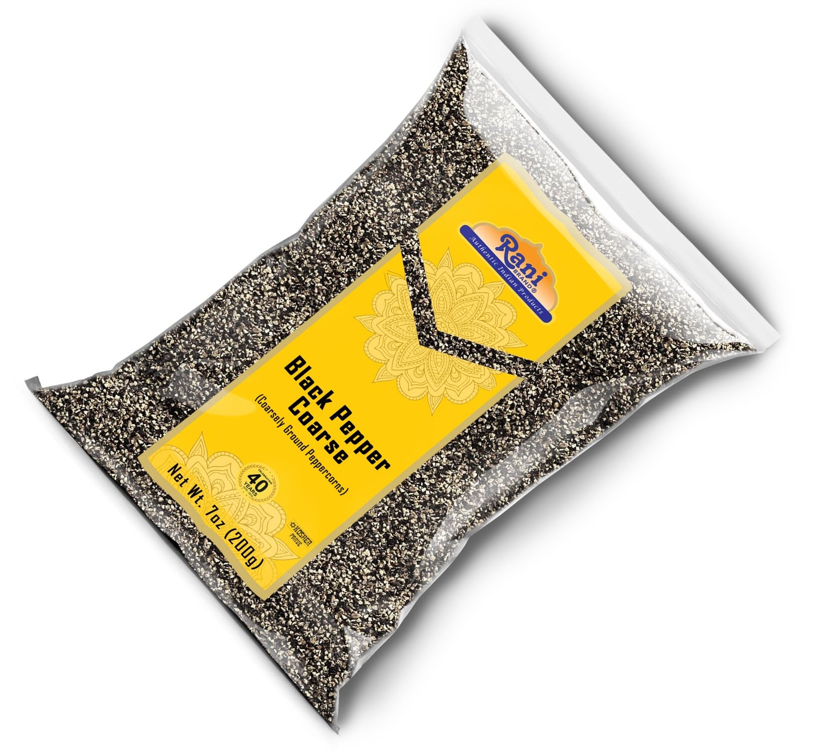 Rani Black Pepper Coarse Ground 28 Mesh (Table Grind), Premium Indian 7oz (200g)