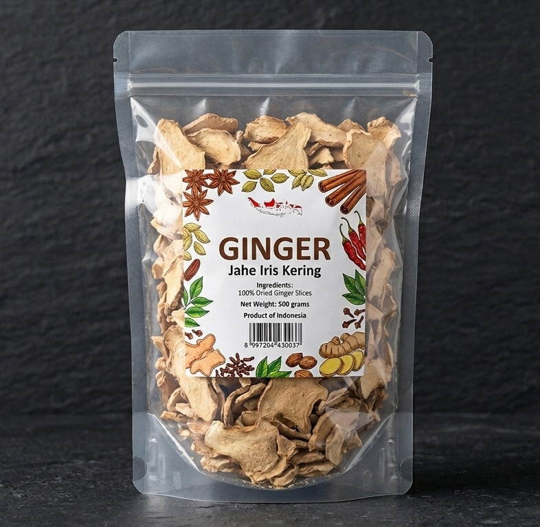 Dried Ginger Slices Natural Ginger Root Indonesia Herbal Tea Spice Immune Suport