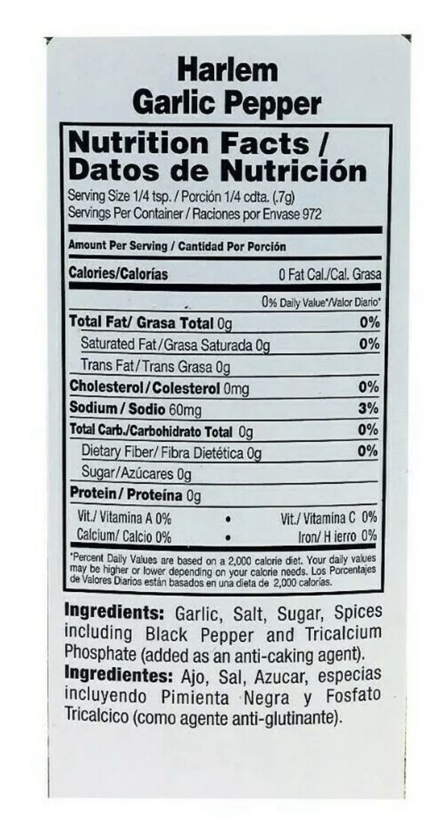 24oz Bottle Badia Harlem Garlic Pepper All purpose Seasoning/Sazon/Ajo/Pimienta