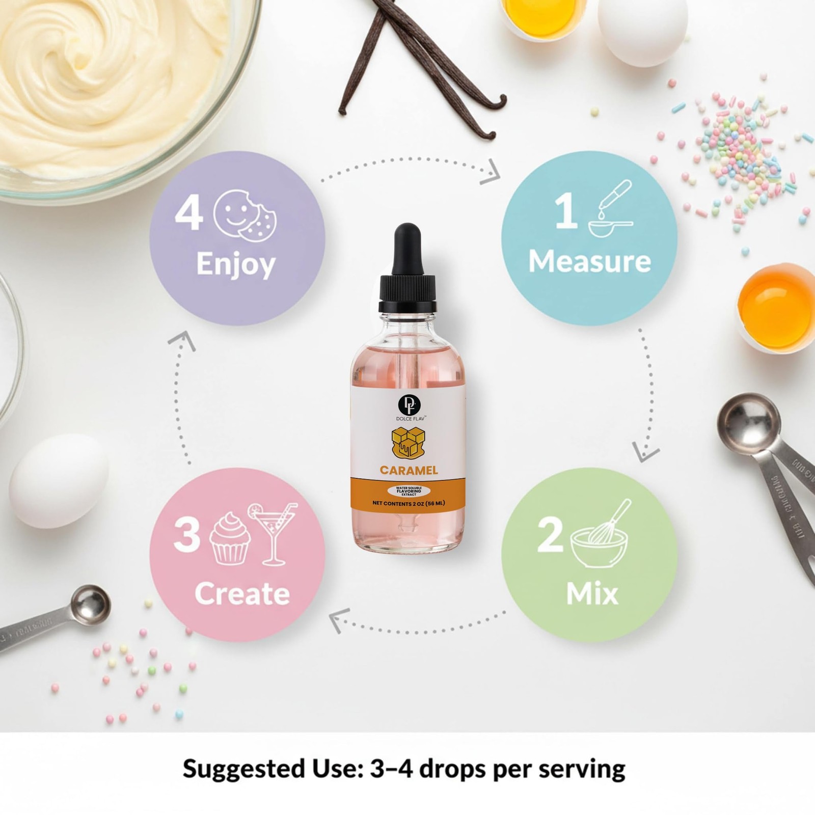 Natural Caramel Extract – 2 Ounce Water-Soluble Multipurpose Flavoring Ideal …