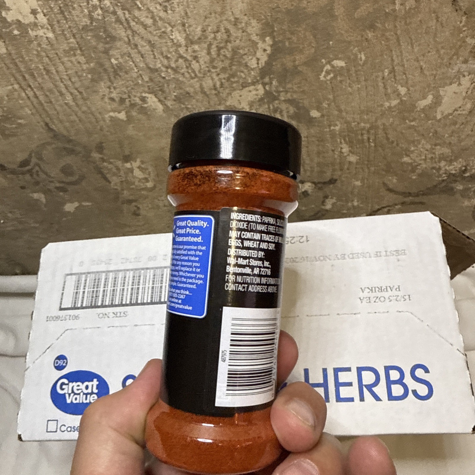 Case/Lot 15 Bulk Great Value Paprika 2.5 Ounce Bottles 70 Gram 11/2026 Exp.