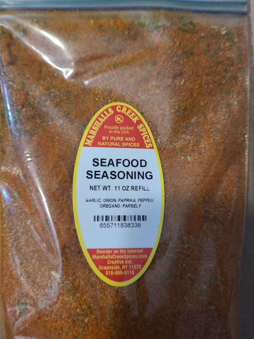 Marshalls Creek Spices SEAFOOD SEASONING – NO SALT – 11oz Refill – Lot of 2